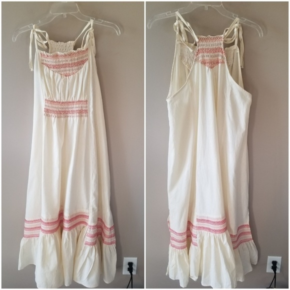 NEW! FREE PEOPLE Another Love Smocked High Neck Midi Dress Small. - Picture 5 of 8